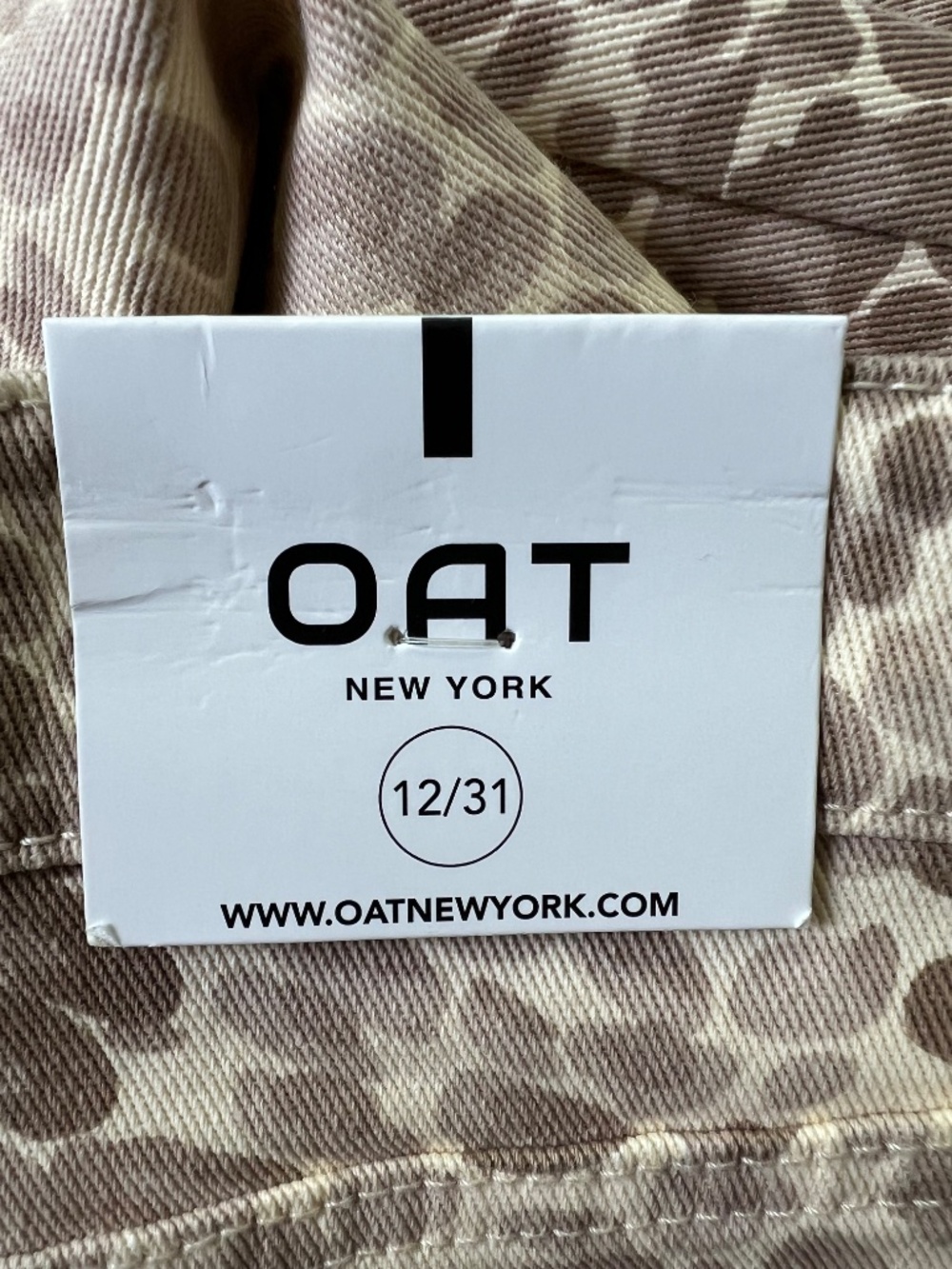 NWT OAT New York Light Leopard Print High Rise Wide Leg Jeans Cotton Size 12/31 - Picture 4 of 10